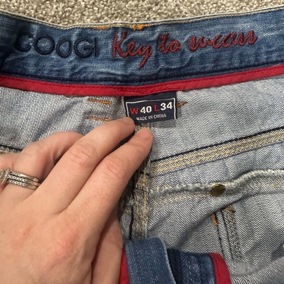 Vintage Coogi Jeans Mens 40x34 Embroidered Hip Hop Y2K Baggy Denim - Picture 6 of 6